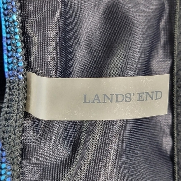 Lands' End Blouson Black & Blue Floral Tankini Swim Top Sz 10 DD - Picture 12 of 15